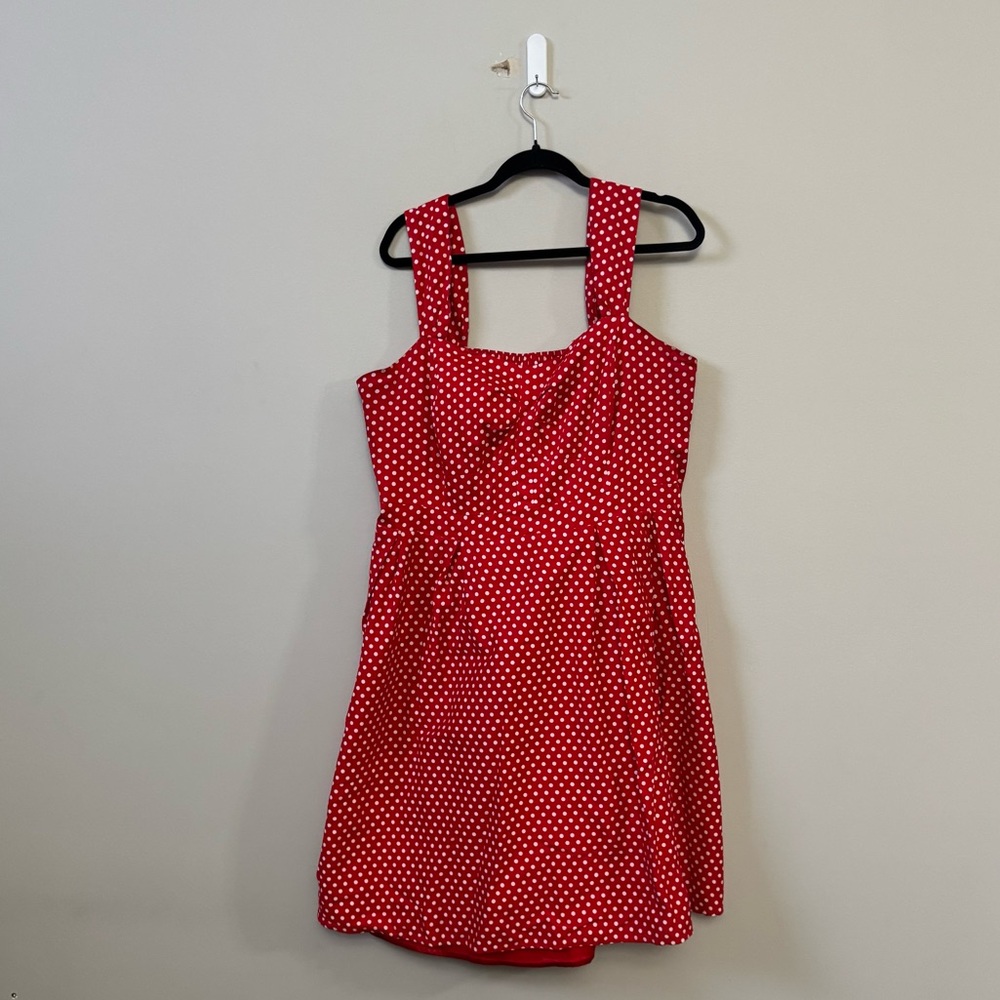 City Chic women’s red/white polka dot sleeveless rockabilly pinup dress💜